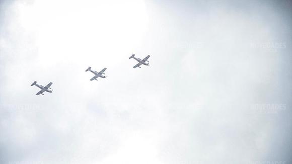 Avionetas del ejército sobrevuelan Mérida rumbo al desfile del 16 de septiembre