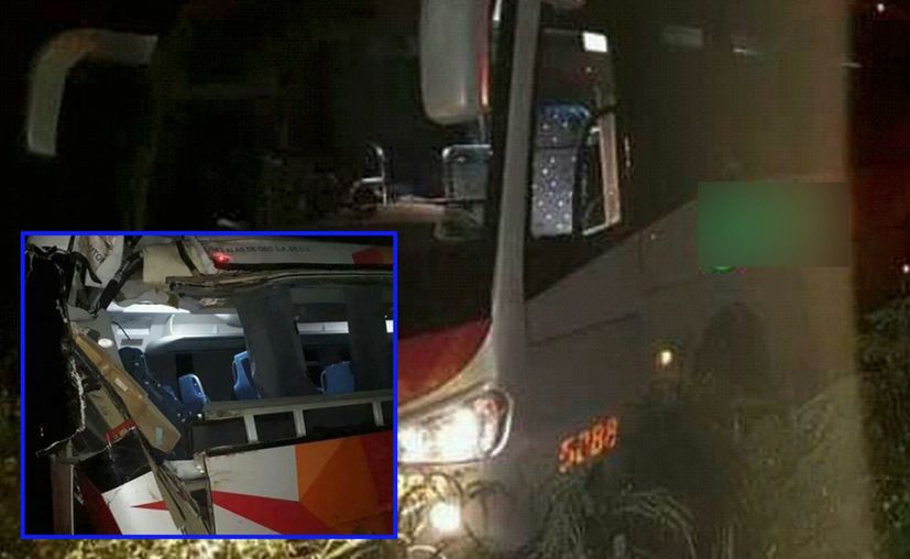 Se accidenta camión en la Mérida-Cancún; una embarazada lesionada