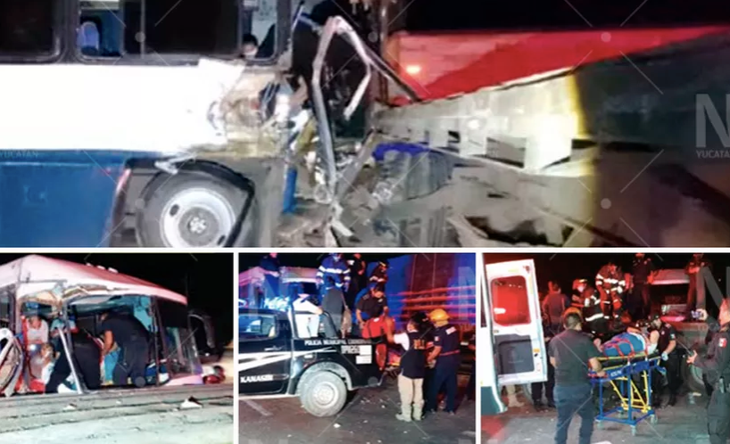 Tráiler provoca aparatoso accidente en la Mérida-Cancún