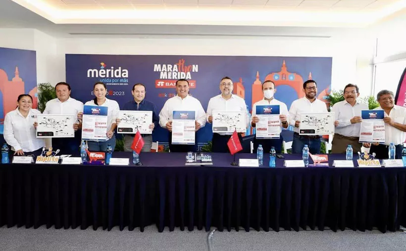 Presentan el maraton internacional de la ciudad de Merida 2023.