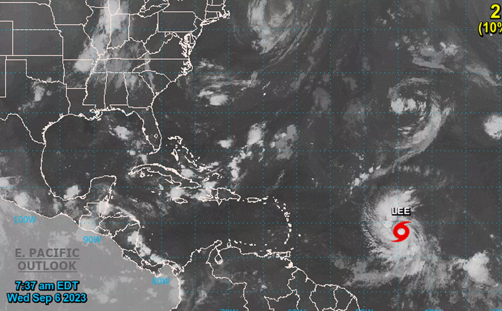 Nace en el Atlántico la tormenta tropical «Lee»; en unas horas sería huracán